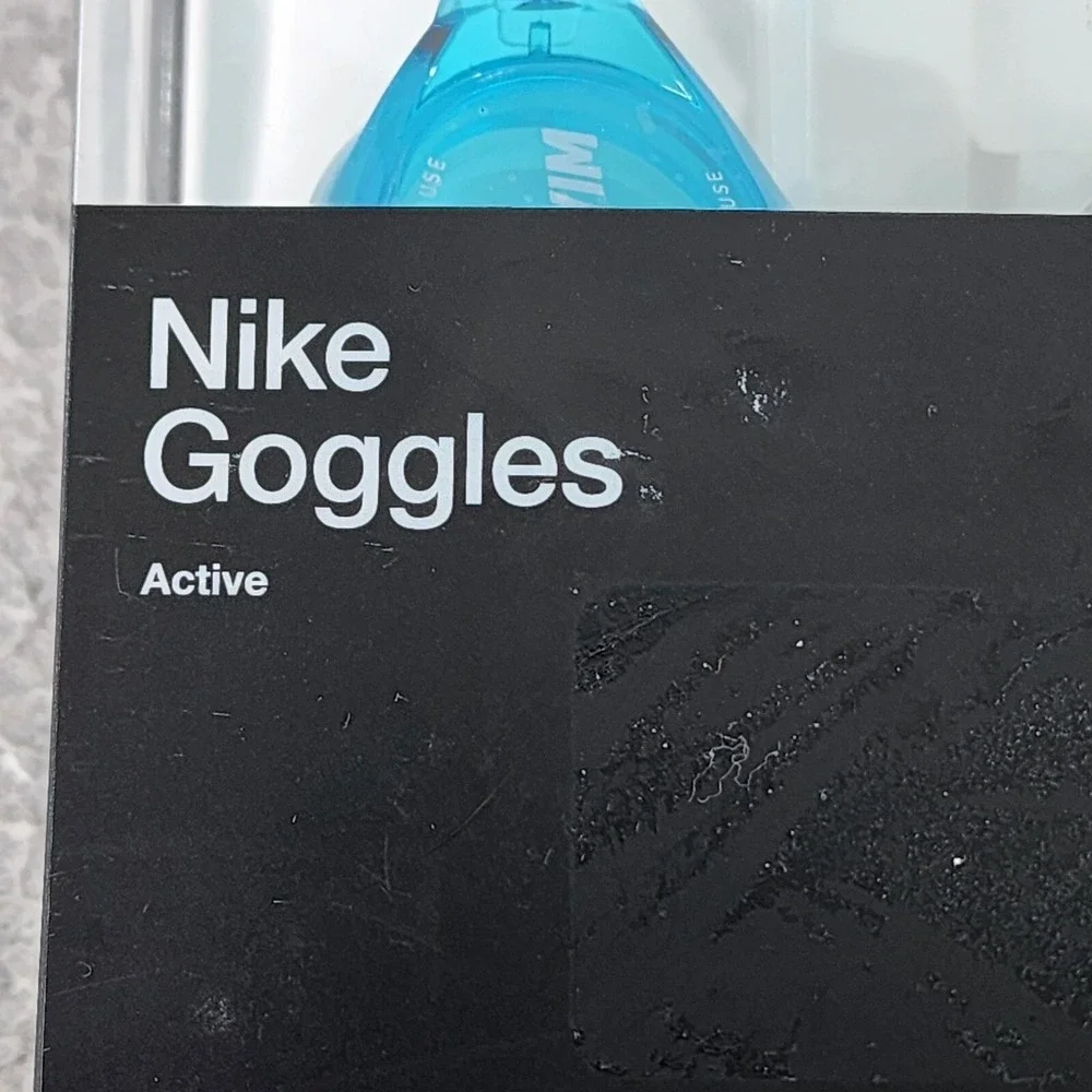 Nike Swim Active Goggle UV‎ Blocking Lens Adult 2-Pack Blue/Gray Adjustable Nose